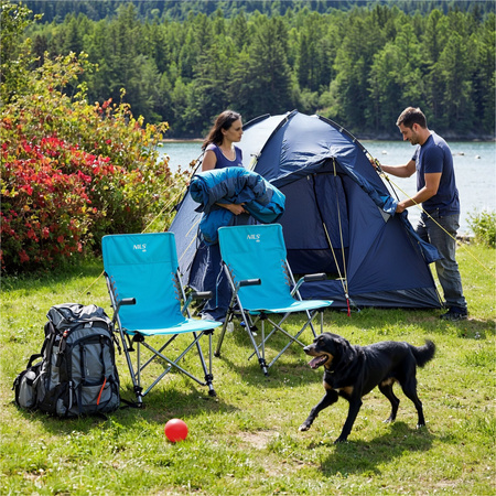 Krzesło fotel turystyczne plażowe składane Nils Camp NC3704 niebieskie