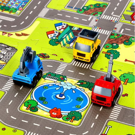 Mata dziecięca puzzle cars 9 elementów Nils Fun 90x90cm