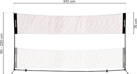 Siatka do badmintona słupki Meteor 5.1 x 2.2 m 17602