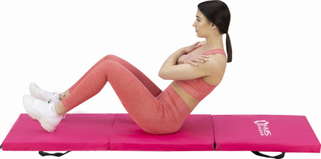 Materac gimnastyczny składany Hms Premium MGS02 1800x600 mm różowy