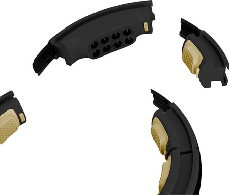 Zestaw Hula hop magnetyczny czarno-złote HHM13 z licznikiem HMS pas wyszczuplający BR163