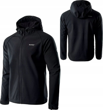 Męska kurtka przejściowa softshell Hi-Tec Neti II membrana 8000mm czarna rozmiar XXXL