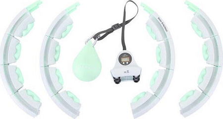 Zestaw hula hop HMS HHW06 zielone z piłką grawitacyjną i licznikiem + Pas wyszczuplajacy BR163
