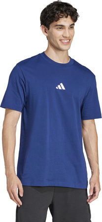 Koszulka męska adidas Essentials Small Logo Single Jersey niebieska JF1093