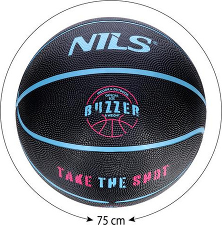 Piłka do koszykówki czarna buzzer Nils npk271 rozmiar 7