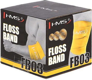 Guma taśma oporowa floss band do ćwiczeń HMS FB03 1,5x50x2080 mm szara