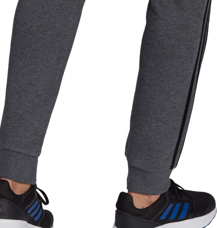 Spodnie męskie adidas Essentials Tapered Cuff 3 Stripes ciemnoszare GK8826