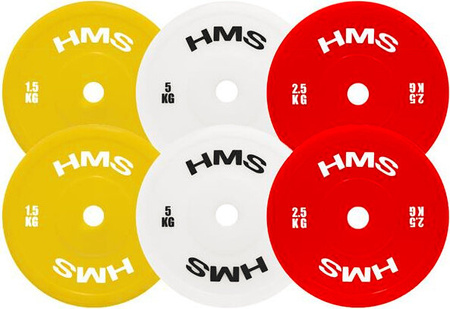 Zestaw talerzy olimpijskich obciążenie PE HMS 2 x 5.0 kg