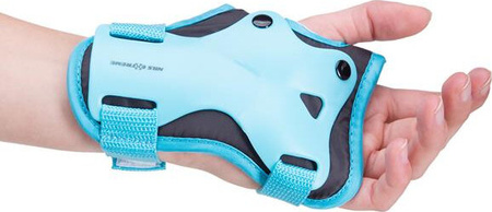 Zestaw ochraniaczy kolana łokcie nadgarstki na rolki deskorolkę hulajnogę Nils Extreme H704 niebieski rozmiar M