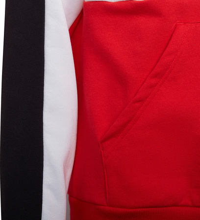 Bluza dla dzieci adidas Colorblock Fleece Hoodie czerwona HC5657