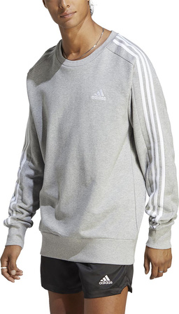 Bluza męska adidas Essentials French Terry 3-Stripes szara IC9319