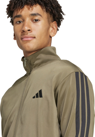 Dres męski adidas Sportswear Basic 3-Stripes Tricot Tracksuit khaki JI8854