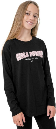 Koszulka dla dziewczynki 4F czarna HJZ22 JTSDL002 20S