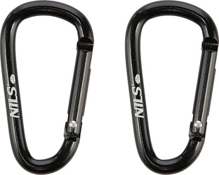 Karabińczyk zestaw karabińczyków Nils camp nc1710 czarne 2 sztuki udźwig 3kg