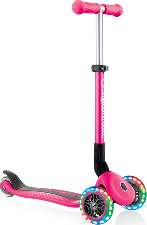 Hulajnoga trójkołowa balansowa Globber Junior Foldable Lights / Fuchsia 437-110
