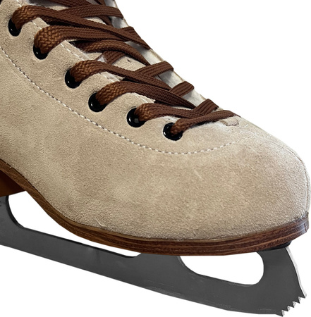 Łyżwy figurowe damskie Roces Suede Eco-Fur beżowo-brązowe 450702 00001