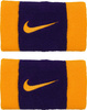 Frotki na nadgarstki Nike Swoosh Doublewide Wristbands fioletowo-żółte N0001586730