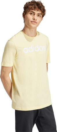 Koszulka męska adidas Essentials Single Jersey Linear Embroidered żółta IZ4769