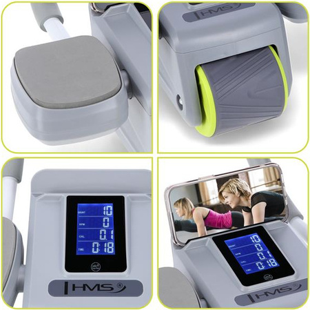 Automatyczne koło do ćwiczeń mięśni brzucha z podparciem kółko ABS KA08 szare