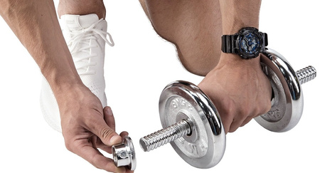 Sztangielki/sztanga w walizce stal chromowana HMS STC21 2x10 KG