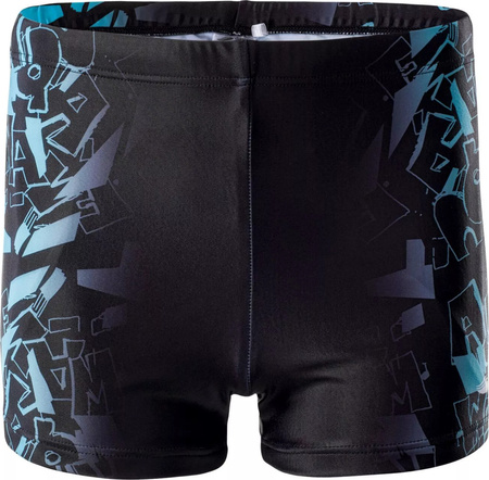 Dziecięce bokserki kąpielowe Aquawave ATOS JR black scuba blue logo print rozmiar 140 [cze]