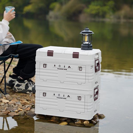 Składana skrzynia kempingowa turystyczna z pokrywą 50l Nils camp NCB4003