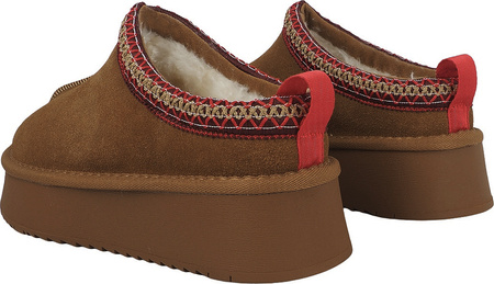 Buty damskie skórzane Solo Soprani Couture Sabot fur Hugh Platform jasny brąz SSW421P22 51