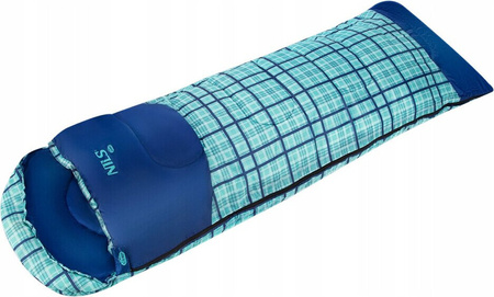 Śpiwór Nils camp nc2009 190 30x75cm niebieska kratka