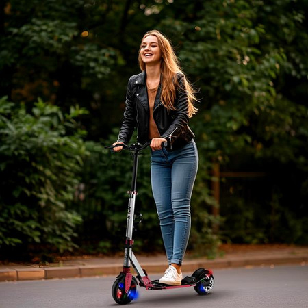 Hulajnoga z hamulcem tarczowym świecące koła LED Nils Extreme HM122T