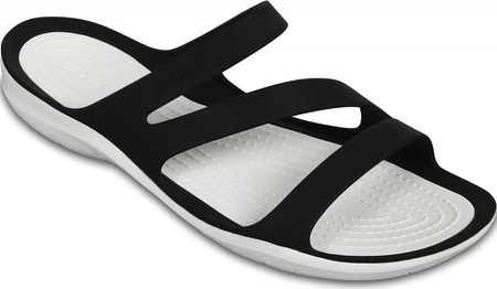 Klapki damskie Crocs Swiftwater Sandal W czarno-białe 203998 066