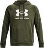 Bluza z kapturem kangurka męska Under Armour Rival Fleece Logo HD oliwkowa 1379758 390