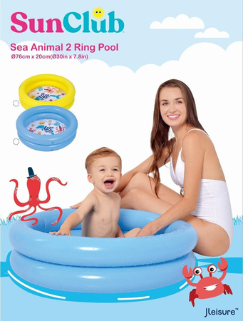 Basen dmuchany dziecięcy 2-pierścieniowy 76x20cm 57157