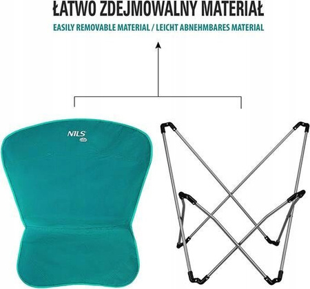 Krzesło fotel turystyczne plażowe składane Nils Camp NC3051 zielony