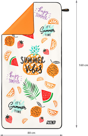 Ręcznik turystyczny z mikrofibry szybkoschnący Nils NCR14 summer vibe 160x80 cm