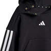 Dres dla dzieci adidas Essentials Joggers 3 Stripes Fleece Hoodie czarny JD6484