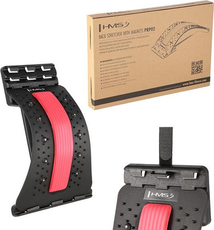 Przyrząd do rozciągania pleców z magnesami HMS prp02 czerwony