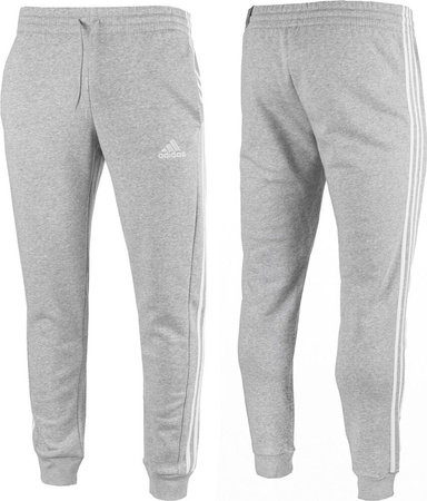 Spodnie męskie adidas Essentials Fleece 3-Stripes Tapered Cuff szare IJ6494