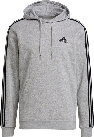 Bluza męska adidas Essentials Fleece 3-Stripes Hoodie szara GK9084