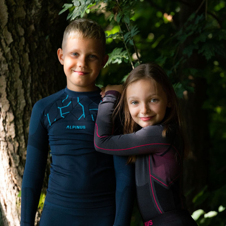 Bielizna termoaktywna dla dziewczynek Alpinus Tactical Mora Set grafitowo-różowa SI8937 - SI8939