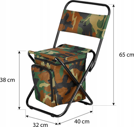 Krzesło turystyczne składane z torbą Nils Camp NC3012 moro