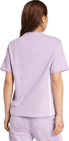 Koszulka damska adidas Essentials 3-Stripes Cotton jasnofioletowa JX7619