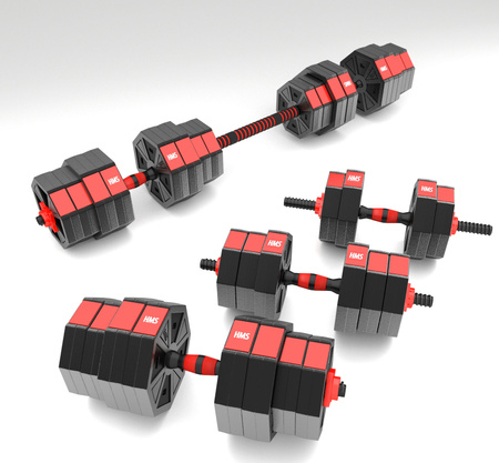 Sztanga gryf z obciążeniem sztangielki / hantle kompozyt SGC40 40 kg HMS