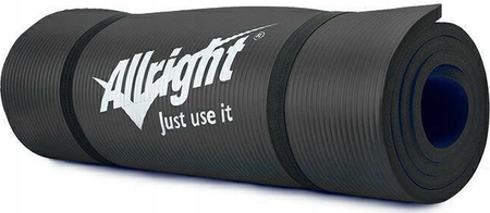 Mata do ćwiczeń fitness NBR Allright 140 x 60 x 1cm czarna