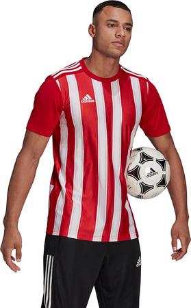 Koszulka męska adidas Striped 21 Jersey czerwono-biała GN7624
