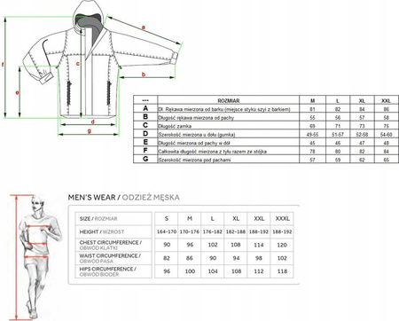 Męski polar bluza polarowa ciepła 280g/m2 Henis rozmiar XXL