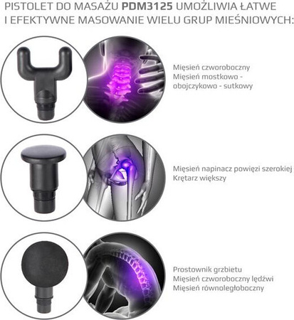 PIstolet masażer wielofunkcyjny do masażu HMS PDM3125H