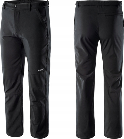 Męskie spodnie trekkingowe turystyczne softshellowe Hi-Tec Celio czarne XXL