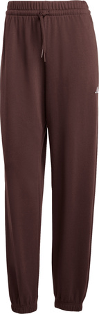Spodnie damskie adidas Essentials Small Logo French Terry Cuffed brązowe JX3864