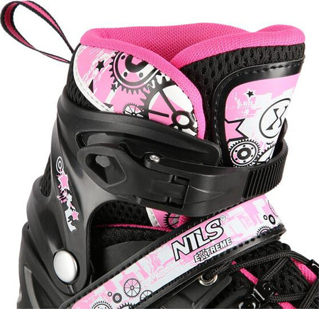 Łyżworolki, wrotki, łyżwy hokejowe, wrotko-rolki świecące LED z wymienną płozą 4w1 Nils Extreme NH10905 rozmiar L 39-42