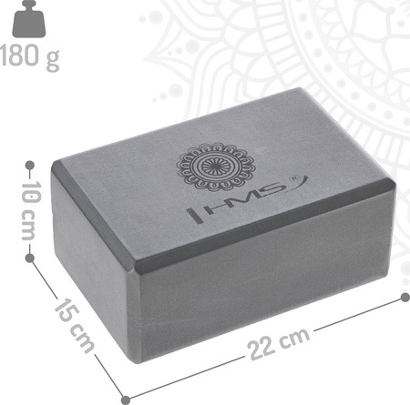 Zestaw do jogi yogi HMS mata fitness pilates różowa TPE YM10 kostka KJ02 pasek SJ01